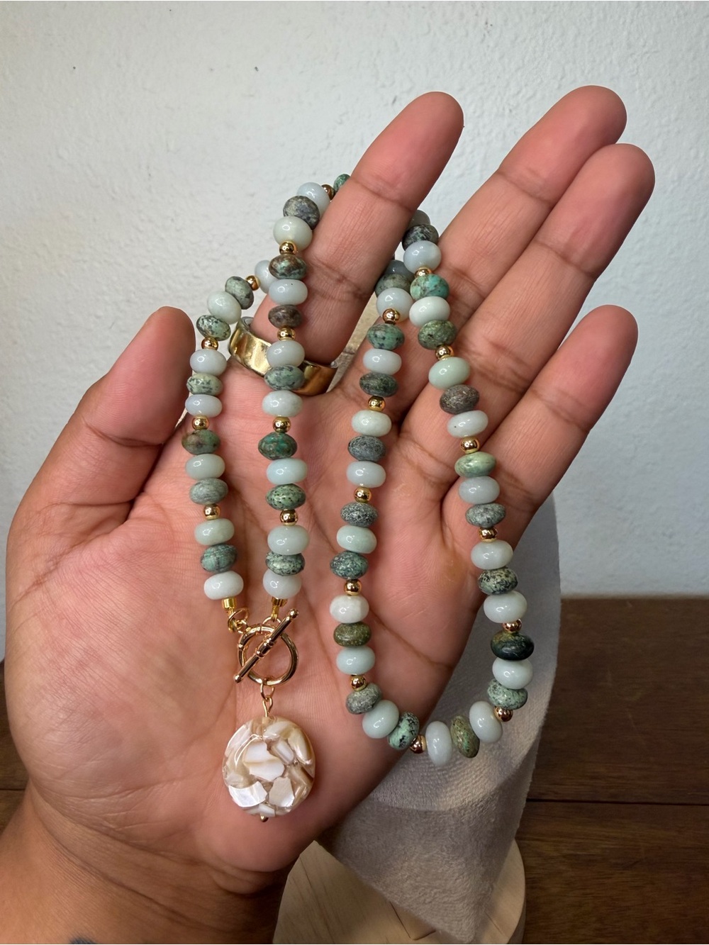 ARTISAN Handmade Earth and Sea Toggle Beaded Necklace - Picture 3 of 4